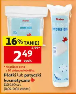 Auchan Płatki lub patyczki kosmetyczne Auchan oferta
