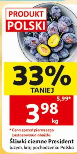 Auchan Śliwki ciemne President oferta
