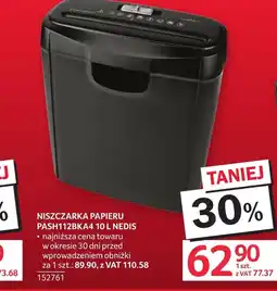 Selgros Niszczarka Nedis oferta