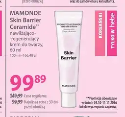 Hebe Nawilżająco-regenerujący krem do twarzy Skin Barrier Ceramide Mamonde oferta
