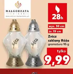 Kaufland Znicz szklany Róża Małgorzata oferta