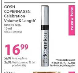 Hebe Tusz do rzęs Gosh Copenhagen Celebration Volume & Length oferta