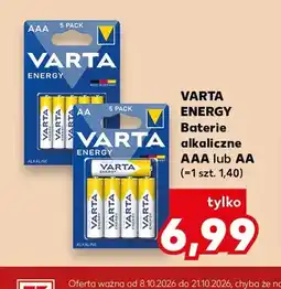 Kaufland Baterie alkaliczne Energy Aaa 5-pak Varta oferta