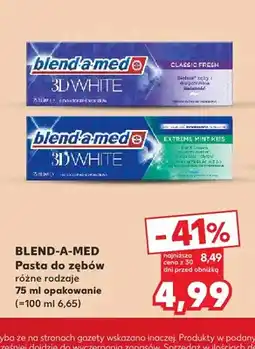 Kaufland Pasta do zębów 3D White Extreme Mint Kiss Blend-a-med oferta