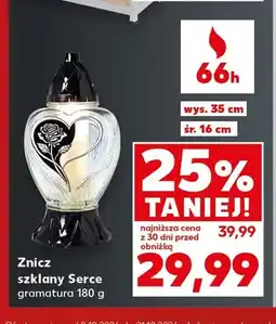 Kaufland Znicz szklany Serce oferta