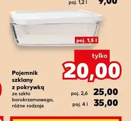 Kaufland Pojemnik szklany z pokrywką ze szkła borokrzemowego poj oferta