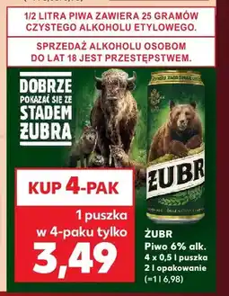 Kaufland Piwo Żubr 6% 4-pak oferta
