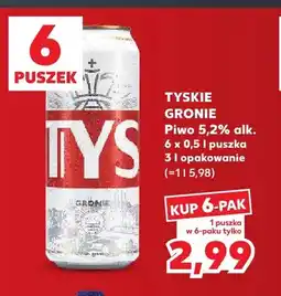 Kaufland Piwo Tyskie Gronie 5,2% 6-pak oferta