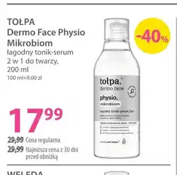 Hebe Dermo Face Physio Mikrobiom łagodny tonik-serum 2 w 1 do twarzy Tołpa oferta