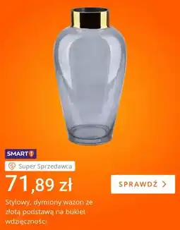 Allegro Stylowy dymiony wazon ze złotą podstawą na bukiet wdzięczności oferta