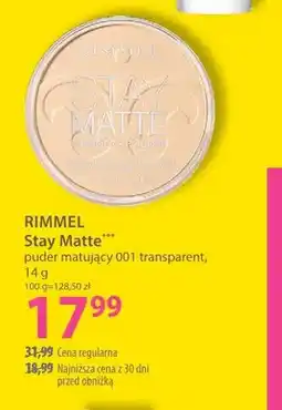 Hebe Puder matujący Stay Matte 001 transparent Rimmel oferta