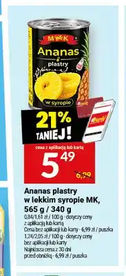 Twój Market Ananas w puszce plastry w lekkim syropie MK oferta