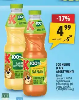 Arhelan Sok Kubuś banan brzoskwinia jabłko marchew 100% oferta