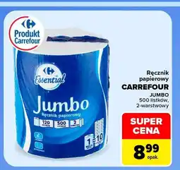 Carrefour Ręcznik papierowy Carrefour Jumbo 500 listków 2-warstwowy oferta