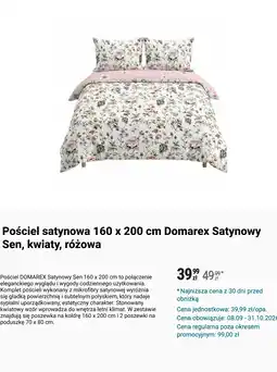 Biedronka Pościel satynowa 160 x 200 cm Domarex Satynowy Sen, kwiaty, różowa oferta
