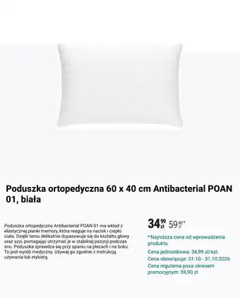 Poduszka ortopedyczna 60 x 40 cm Antibacterial POAN 01