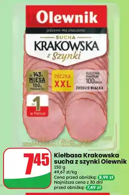 Dino Kiełbasa Krakowska sucha z szynki Olewnik oferta