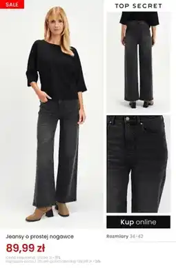 Top Secret Jeansy o prostej nogawce Top Secret oferta