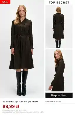 Top Secret Szmizjerka z printem w panterkę Top Secret oferta