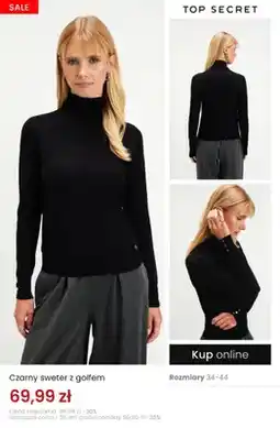 Top Secret Czarny sweter z golfem Top Secret oferta
