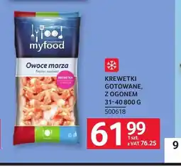 Selgros Krewetki gotowane z ogonem 31-40 Myfood oferta