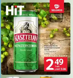 Selgros Piwo Kasztelan Niepasteryzowane oferta