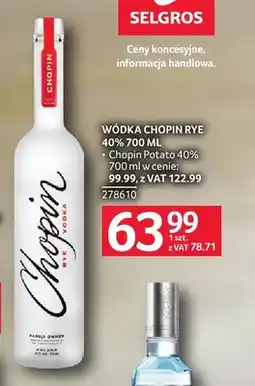 Selgros Wódka Chopin Rye 40% oferta