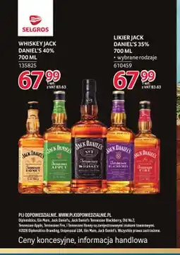 Selgros Likier Jack Daniel's Tennessee Honey oferta