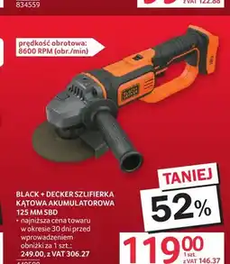Selgros Szlifierka kątowa akumulatorowa Sbd Black + Decker oferta