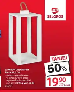Selgros Lampion drewniany biały 38,5 cm oferta