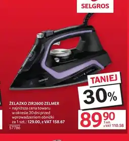Selgros Żelazko ZIR2600 Zelmer oferta