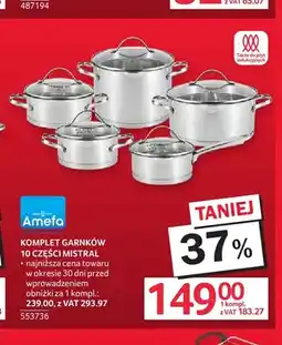 Selgros Komplet garnków 10 części Mistral Amefa oferta