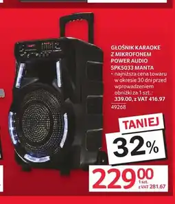 Selgros Głośnik karaoke z mikrofonem Power Audio SPK5033 Manta oferta