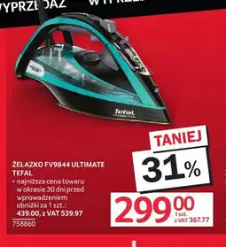 Selgros Żelazko FV9844 Ultimate Tefal oferta