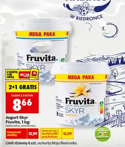 Biedronka Jogurt FruVita oferta