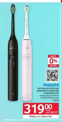 Selgros Zestaw szczoteczek sonicznych Sonicare 3100 HX4072/42 Philips oferta