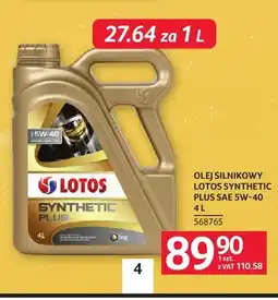 Selgros Olej silnikowy Synthetic Plus Sae 5W-40 Lotos oferta