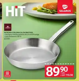 Selgros Patelnia stalowa 24 cm Prestige Gerlach oferta
