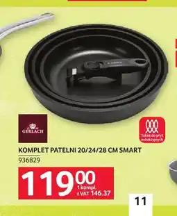 Selgros Komplet patelni 20/24/28 cm Smart Gerlach oferta