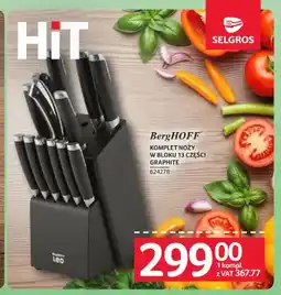 Selgros Komplet noży w bloku 13 części Graphite BergHOFF oferta