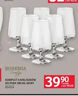 Selgros Komplet 6 kieliszków do piwa 380 ml Mary Bohemia Prestige oferta