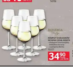 Selgros Komplet 6 kieliszków do wina 250 ml Bonita Bohemia Prestige oferta