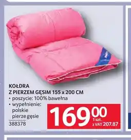 Selgros Kołdra z pierzem gęsim 155x200 cm oferta