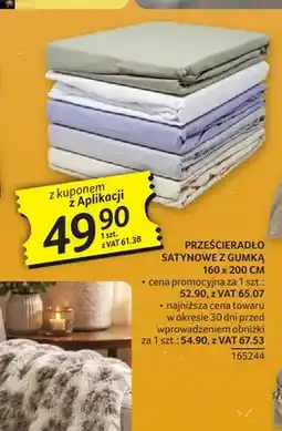 Selgros Prześcieradło satynowe z gumką 160x200 cm oferta