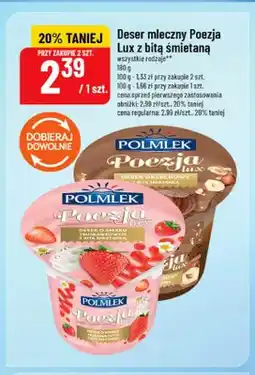 Polomarket Deser mleczny Poezja Lux z bitą śmietaną truskawkowy Polmlek oferta