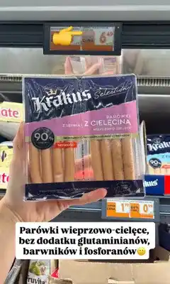 Biedronka Parówki z szynką i cielęciną Krakus Selection oferta