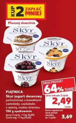 Kaufland Skyr jogurt deserowy pomarańcza z kawałkami czekolady, czekolada z wiśnią, mokka tiramisu oferta