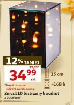 Auchan Znicz LED lustrzany kwadrat oferta