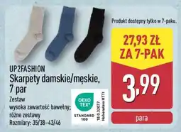 ALDI UP2FASHION Skarpety damskie/męskie, 7 par oferta