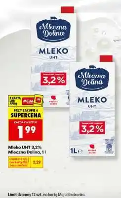 Biedronka Mleko UHT 3,2% Mleczna Dolina, 1 l oferta